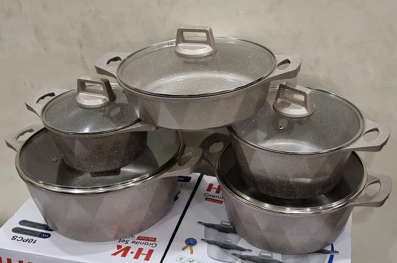 HK 10pc granite cookware Set