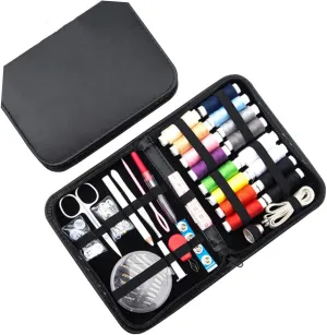 HOODANCOS 1 Set Portable Needlework Bag Travel Sewing Storage Pouch for Needle and Thread Compact Easy to Clean for Home and Travel Use Black
