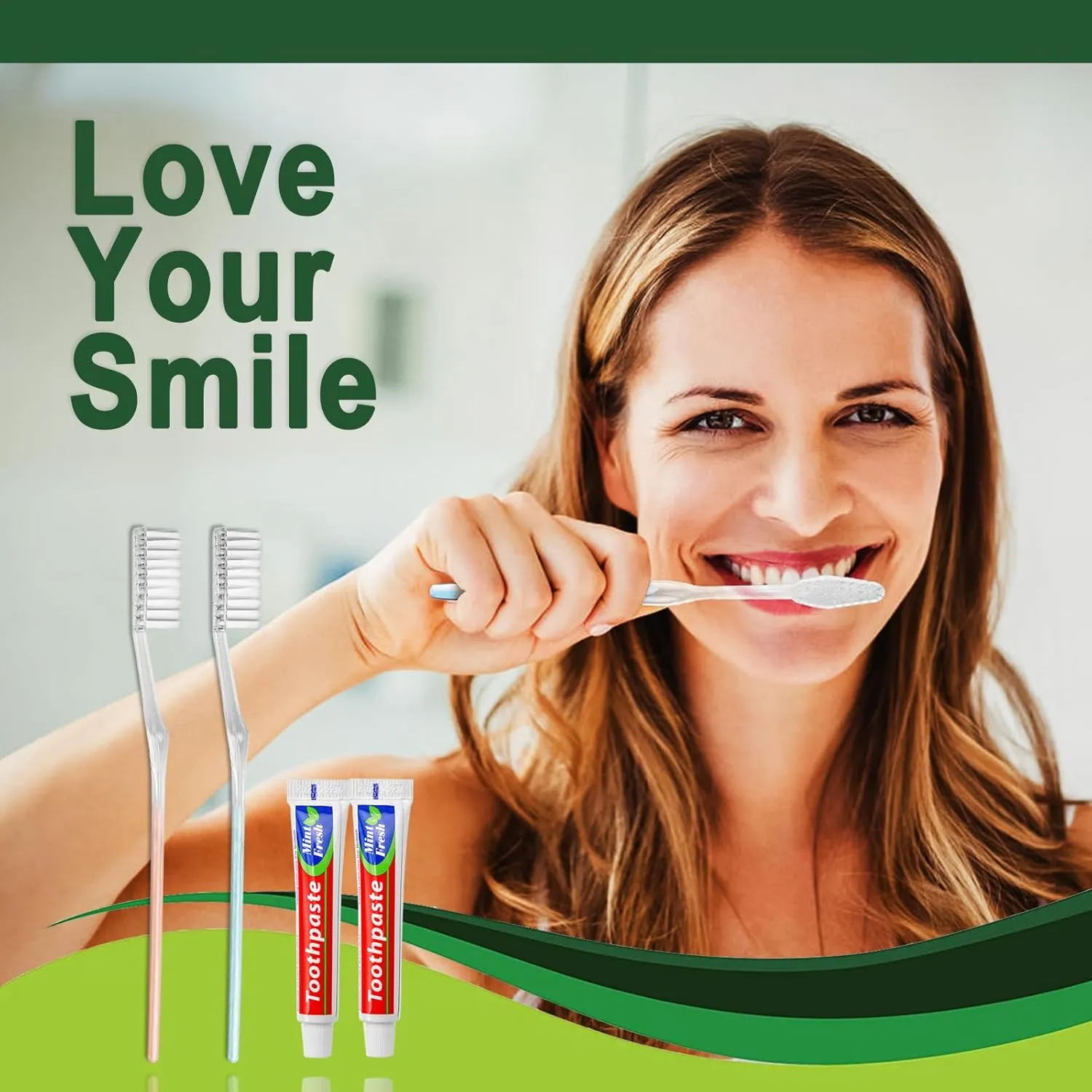 HQSL Sund 100 pcs Disposable Toothbrushes with Toothpaste, 2 Color Toothbrushes and Toothpaste 10g, Bulk for Homeless, Airbnb, Hotel
