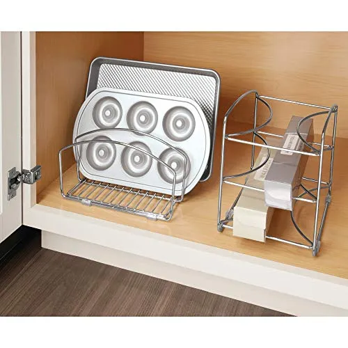 iDesign Classico Kitchen Cookware Organizer for Cutting Boards and Cookie/Baking Sheets - Chrome