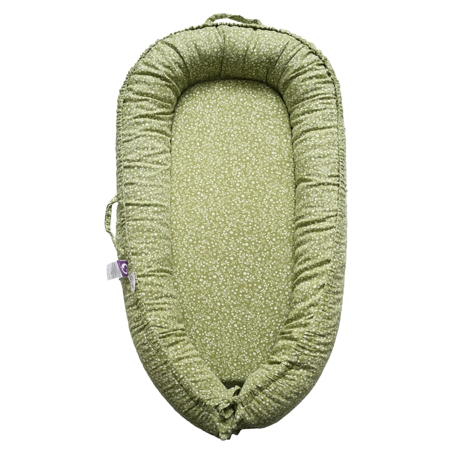 Infant Lounger, Baby Nest Cover for Baby Girls & Boys, Newborn Essentials for Baby 0-12 Months, 100% Cotton Breathable, Portable Travel Bed (Green_Wonder, Cotton_Muslin)