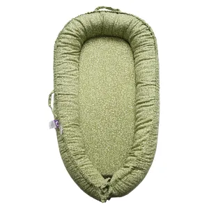 Infant Lounger, Baby Nest Cover for Baby Girls & Boys, Newborn Essentials for Baby 0-12 Months, 100% Cotton Breathable, Portable Travel Bed (Green_Wonder, Cotton_Muslin)