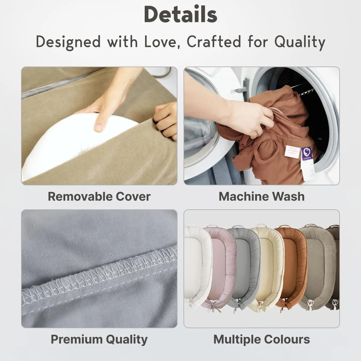 Infant Lounger, Baby Nest Cover for Baby Girls & Boys, Newborn Essentials for Baby 0-12 Months, 100% Cotton Breathable, Portable Travel Bed (Green_Wonder, Cotton_Muslin)