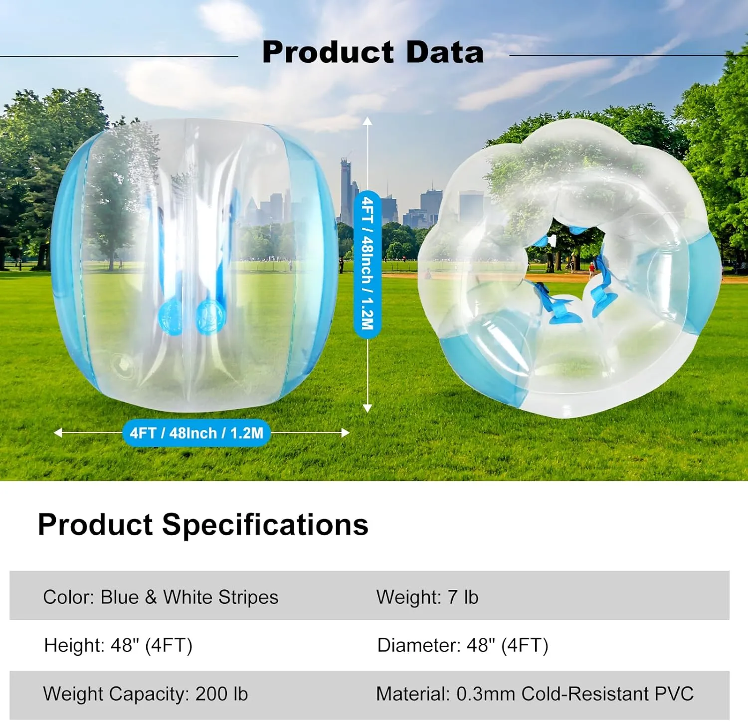 Inflatable Bumper Balls for Adults Bumper Bubble Soccer Balls for Adults Sumo Football Zorb Human Hamster Ball Body for Outdoor Team Gaming Play