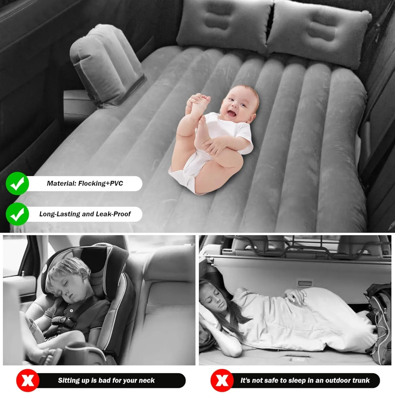 Inflatable Car Mattress for Lynk & Co 06,2020-2024, Thickened Portable Collapsible Travel Mattress Sports Outdoors All Weather Use,A