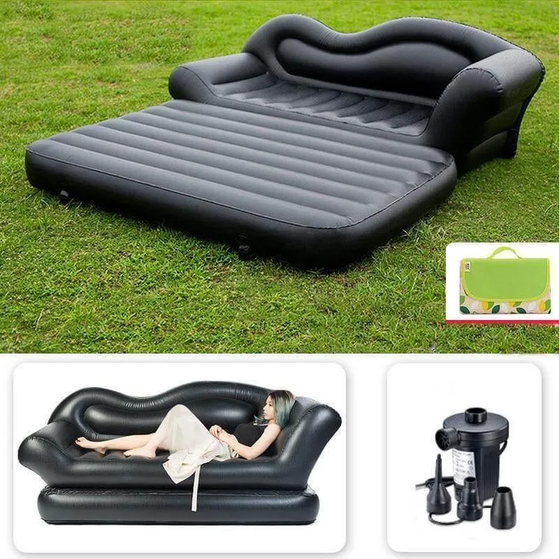 Inflatable Double Reclining Sofa - Comfy Lazy Couch for Home Use