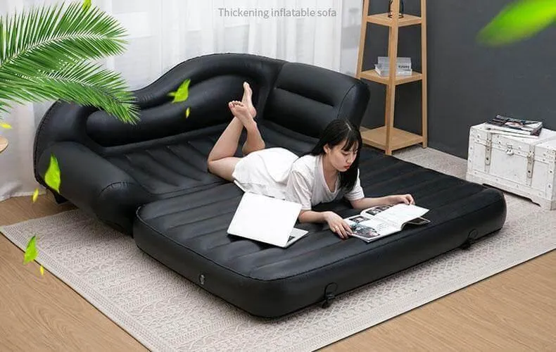 Inflatable Double Reclining Sofa - Comfy Lazy Couch for Home Use
