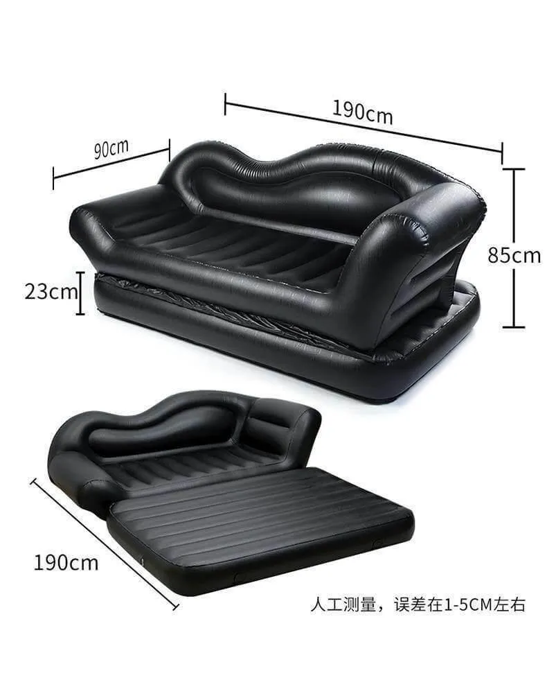Inflatable Double Reclining Sofa - Comfy Lazy Couch for Home Use