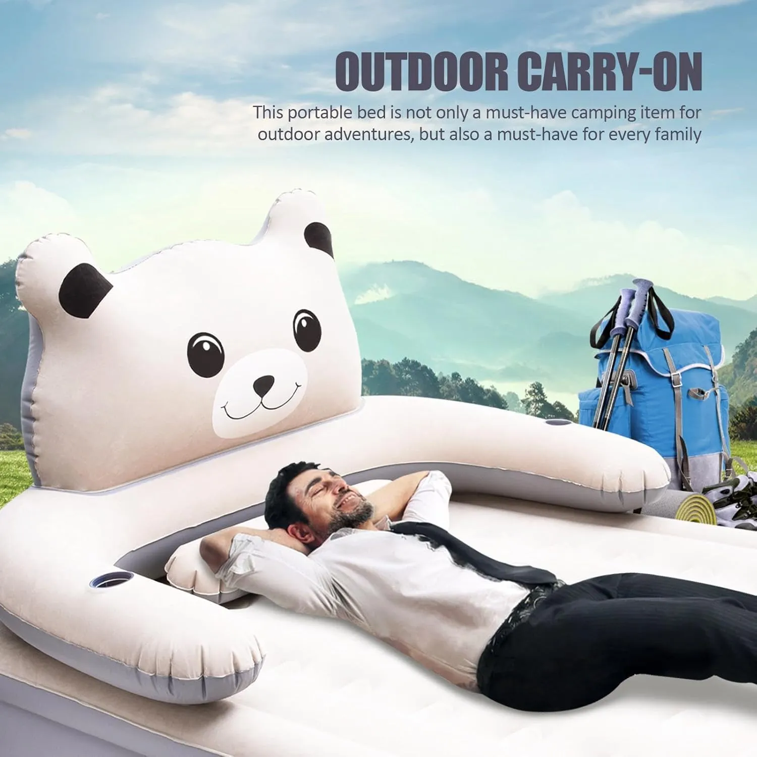 Inflatable Mattress Twin Size,Quick Inflation Deflation Camp Mattress Pad - Comfort Inflatable Bed, High Blow up Airbed for Home, Camping, Picnic