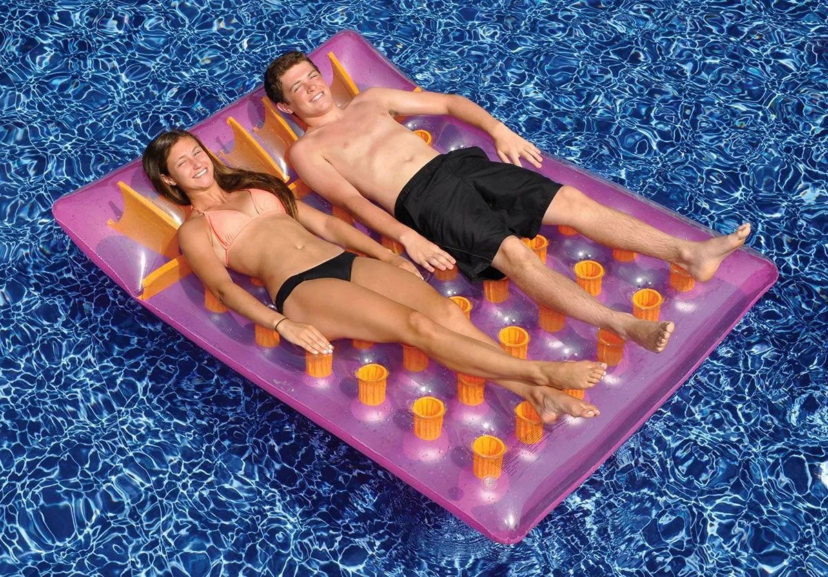 Inflatable Purple Water Sports Double Swimming Pool Mat Float  78-Inch