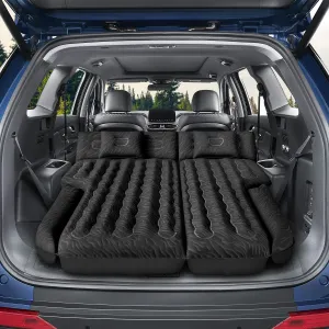 Inflatable SUV Air Mattress Bed Car Mattress for SUV, Double-Sided Flocking Travel Camping Bed Car Air Mattress, Car Sleeping Mattress Bed for Universal SUV with Car Air Pump 2 Pillows