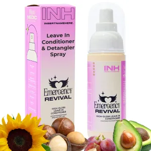 INH Emergency Revival Spray | Leave In Conditioner Spray | Hair Shine & Detangler Spray for Frizz Control & Dry, Damaged Hair | Smoothing & Volumizing Mist with a Gloss Finish | Travel Size, 4oz