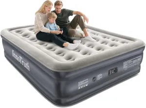 InnoTruth Air Mattress Queen with Built in Pump, Inflatable Blow up Mattress, 18" Raised Colchones Inflables Air Bed for Guests & Home, Ideal for Home Use and Outdoor Camping, 650lb Weight Capacity