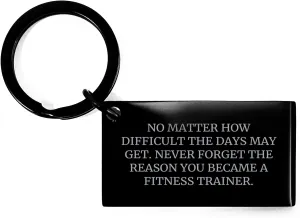 Inspirational Fitness Trainer Keychain Gifts for Fitness Enthusiasts - Never Forget the Reason You Became a Fitness Trainer - Cute Birthday Unique Gift Idea for Fitness Trainers and Friends