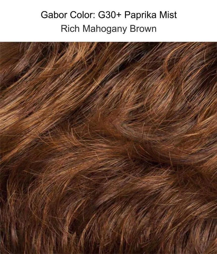 Instinct Wig Avg Large Cap Color G30  Paprika Mist - Gabor Wigs 3.5" Short Collar Length Shag Wavy Layers Synthetic Capless Bundle MaxWigs Hairloss Booklet