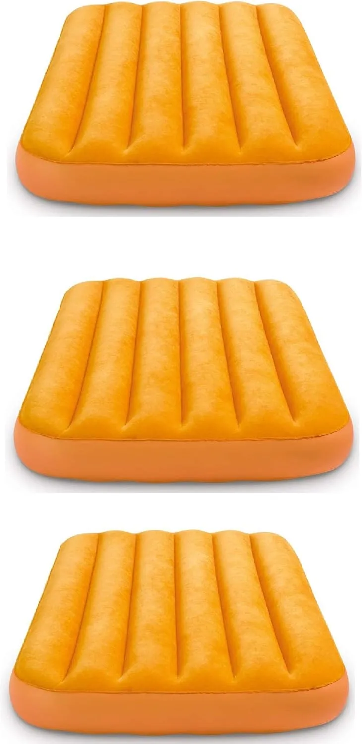 Intex 66803EP Cozy Kidz Inflatable Airbed: Fiber-Tech – Velvety Soft Surface – Carry Bag Included – Color May Vary – 34.5" x 62" x 7", 3 Pack