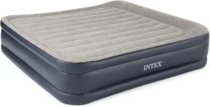 Intex Dura-Beam 16.5 Inch Deluxe Elevated Inflatable Pillow Rest Air Mattress Bed with Built-In Internal Pump, King