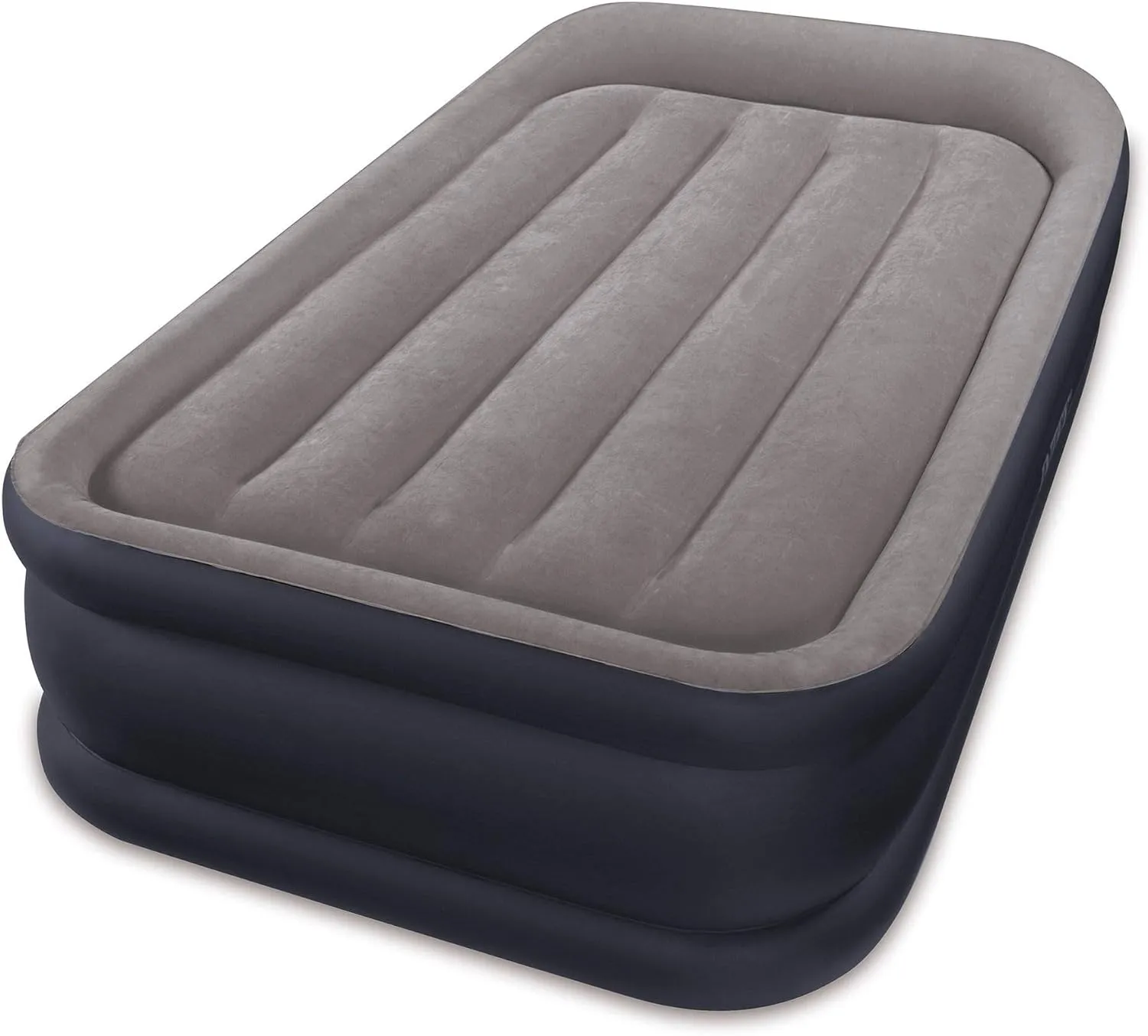 Intex Dura-Beam Standard Series Deluxe Pillow Rest Raised Airbed w/ Soft Flocked Top for Comfort, Built-in Pillow & Electric Pump, Bed Height 16.5", Twin