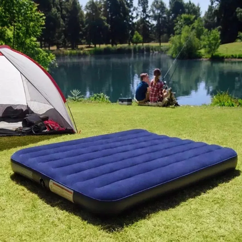 INTX Outdoor Line Pull Air Bed Flocked Airbed