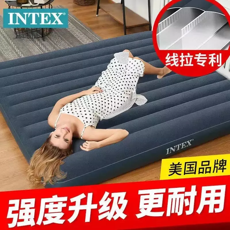 INTX Outdoor Line Pull Air Bed Flocked Airbed