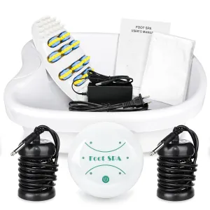 Ionic Foot Detox Machine, Portable Ionic Detox Bath Cleanse Spa Machine with Massager Roller for Plantar Fasciitis, Relaxing Foot Detox Spa at Home