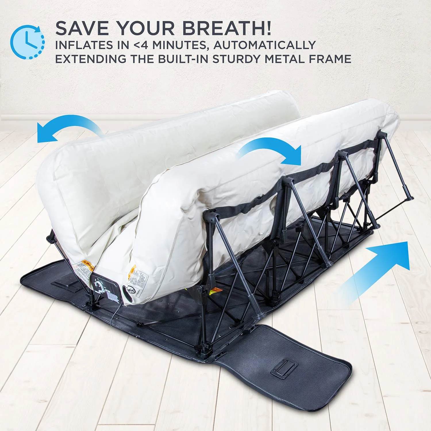 Ivation EZ-Bed Air Mattress, Queen Air Mattress with Built In Pump & Deflate Defender