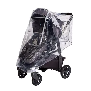 J.L. Childress Deluxe Stroller Rain Cover - Universal Stroller Poncho - Clear with Adorable Printed Pattern - Stroller Accessory for Weather Protection