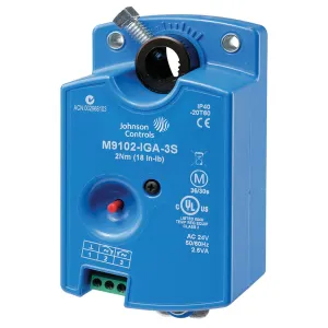 Johnson Controls M9104-IGA-3S Series M9104 Electric Non-Spring-Return Actuator, Floating or On/Off Control, 4 Nm Torque, M3 Screw Terminals