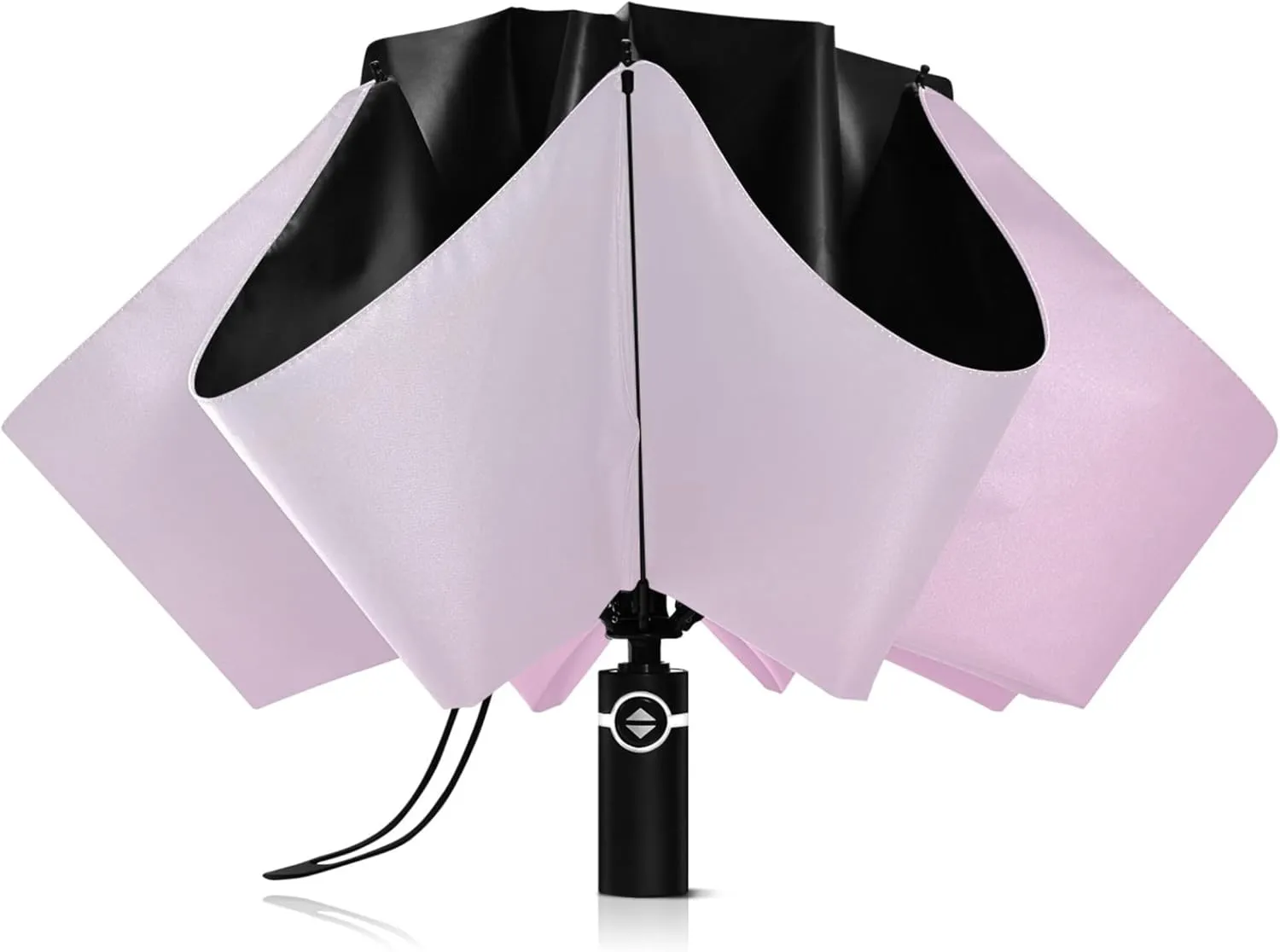 Joisal Violet Slate Blue Gradient Travel Umbrella Windproof Travel Black Uv Protection Umbrella Portable Umbrella Automatic Open and Close for Rain and Sun