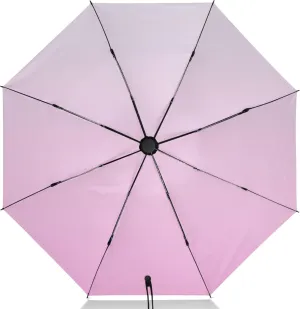 Joisal Violet Slate Blue Gradient Travel Umbrella Windproof Travel Black Uv Protection Umbrella Portable Umbrella Automatic Open and Close for Rain and Sun