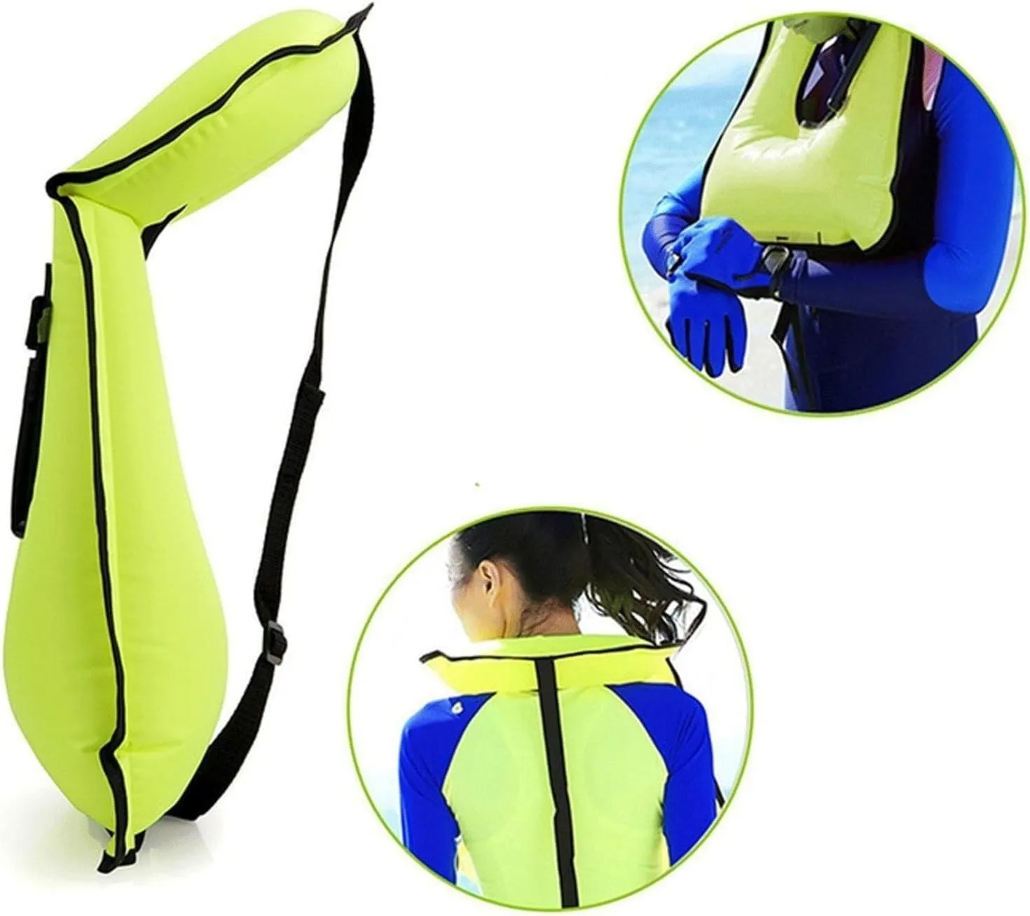 Kayak Life Jackets with Adjustable Belt and Quick Blow Nozzle, Portable Buoyancy Aid for Your Swimming Travel