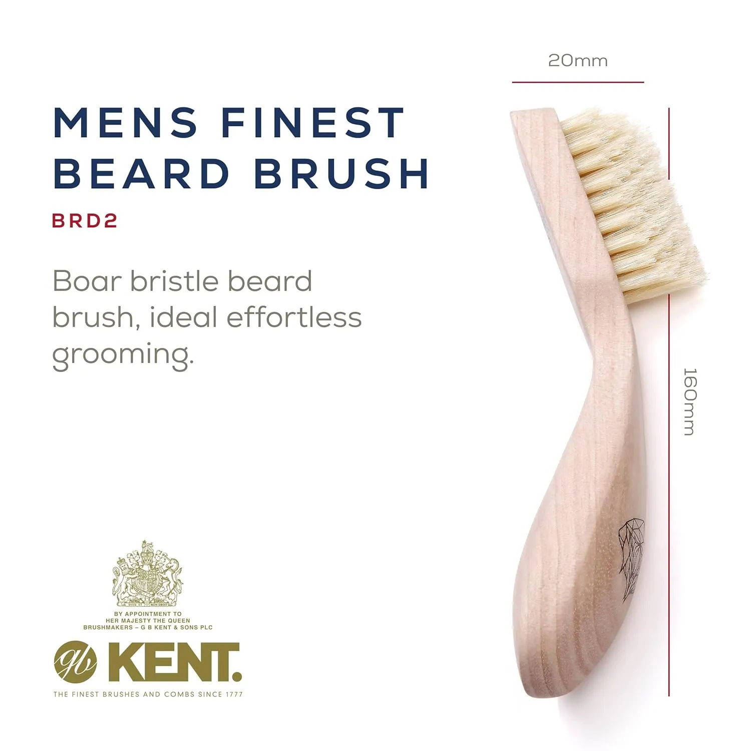 Kent Boar Bristle Beard Brush, Sawcut Comb & Fine Tooth Comb - Grooming & Trimming Kit for Men