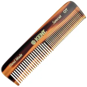 Kent OT Pocket Comb - Fine & Wide Tooth Handmade Hair Comb for Men, Travel, Beard & Mustache - Saw Cut & Hand Polished (4.4")