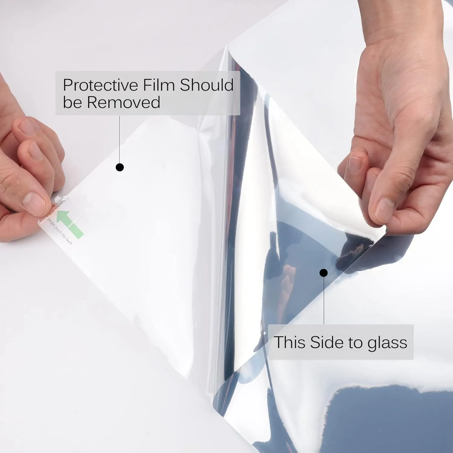 KESPEN Window Film One Way Daytime Privacy Static Cling Sun Blocking Anti UV Reflective Window Tint for Home and Office, Black-Silver, 17.5 Inch X 16.4 Feet