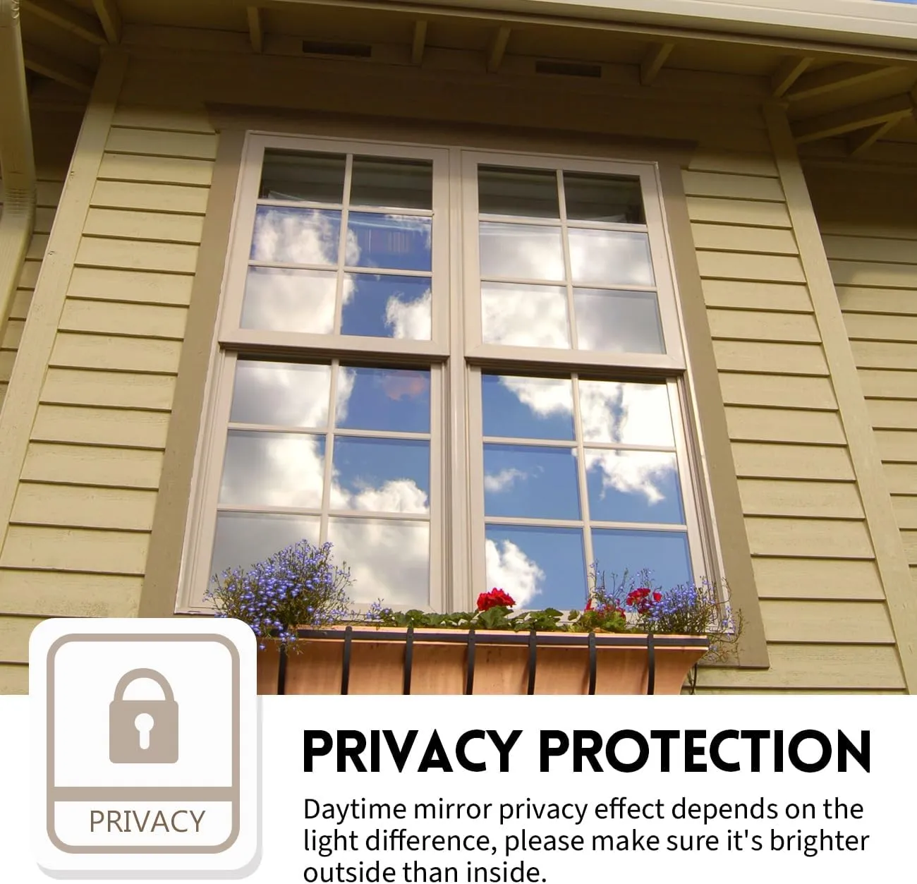 KESPEN Window Film One Way Daytime Privacy Static Cling Sun Blocking Anti UV Reflective Window Tint for Home and Office, Black-Silver, 17.5 Inch X 16.4 Feet