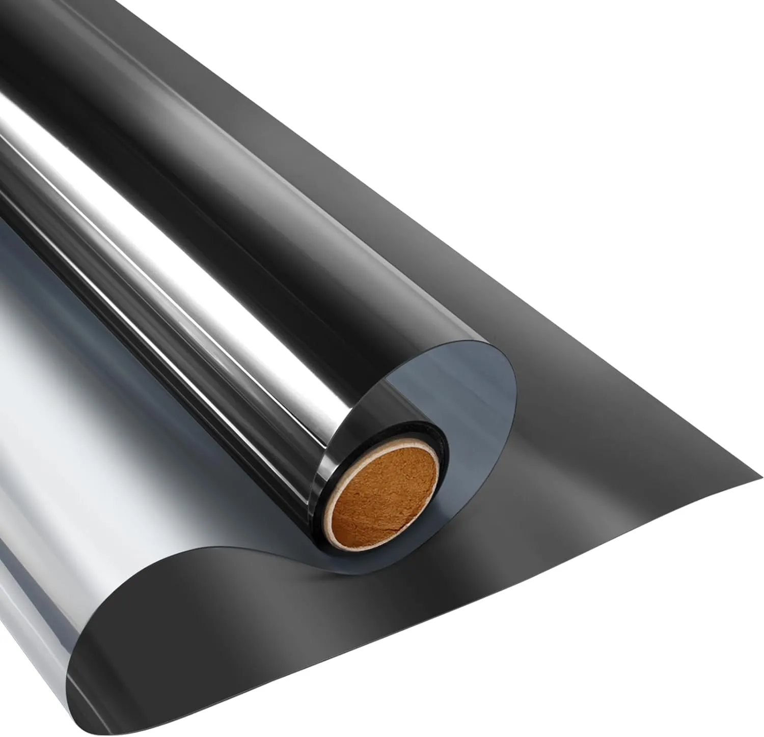 KESPEN Window Film One Way Daytime Privacy Static Cling Sun Blocking Anti UV Reflective Window Tint for Home and Office, Black-Silver, 17.5 Inch X 16.4 Feet