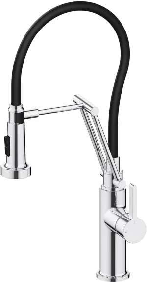 KIBI Engel Kitchen Faucet with Pull Down Sprayer | Single Handle High Arc Brass Spout | Durable and Easy-to-Use Pull Down Kitchen Sink Faucet | Chrome Finish, KKF2014