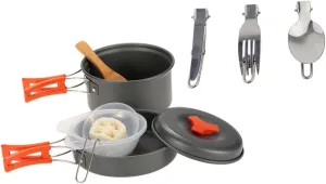 KICHOUSE Portable 1-2 Person Camping Hiking Kitchenware Set Picnic Cookware Camping Cooking Pot Outdoor Cooking Supplies