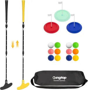 KINGTOP Adjustable Golf Putters for Men and Women, Right and Left Handed Two-Way Golf Putter Club for Kids | Teens | Adults, Putting Training Combo Pack with Putting Cup and Practice Foam Balls