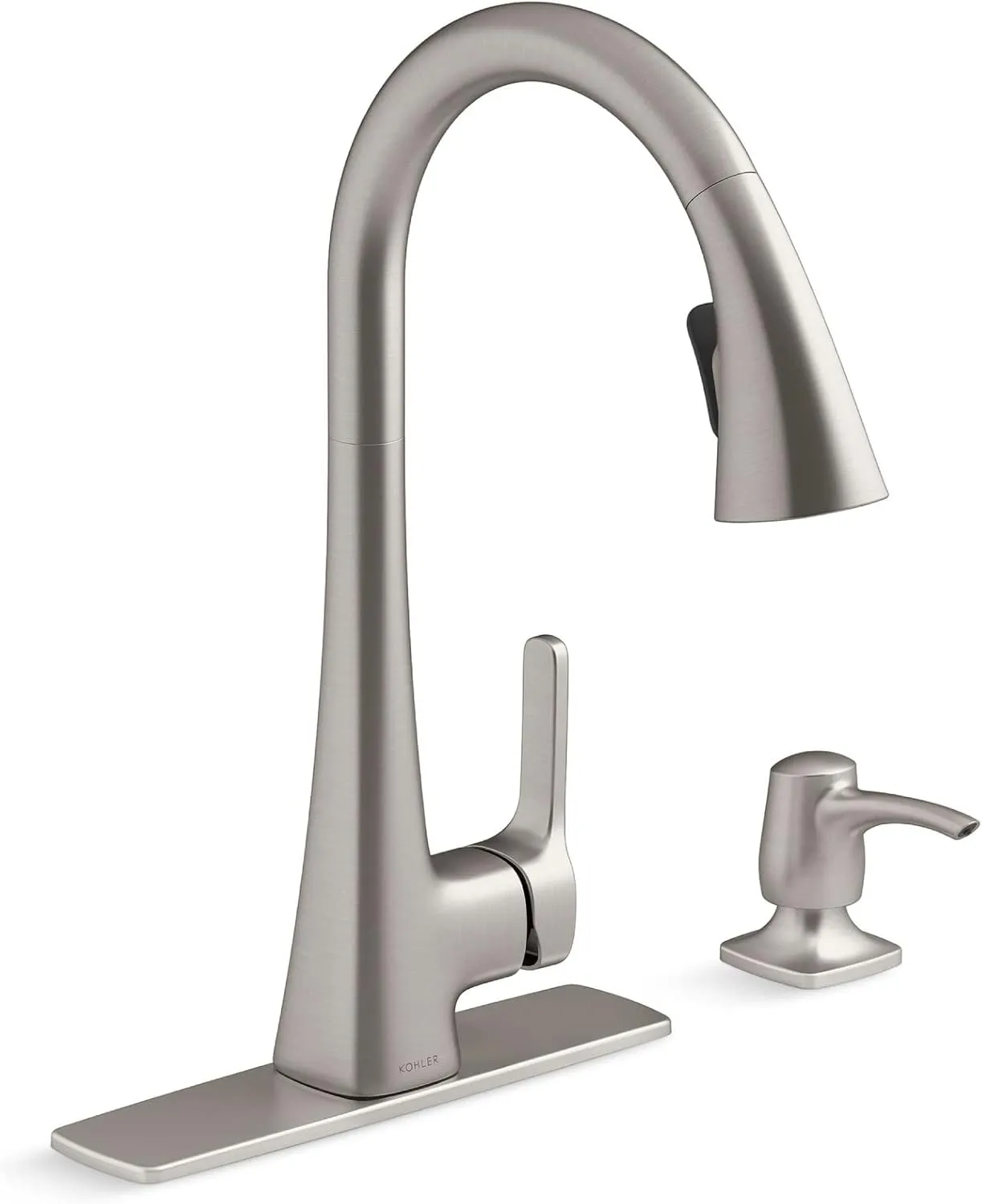 KOHLER R22867-SD-VS Maxton Pull-Down Kitchen Faucet with Soap Dispenser/Lotion Dispenser, Kitchen Sink Faucet with Pull Down Sprayer, Vibrant Stainless