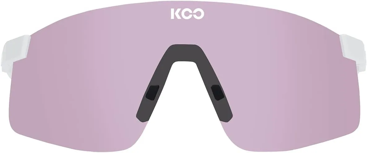 KOO Nova Sunglasses I Lightweight, 100% UV Eyewear Protection for Trail Running & Hiking - White Matt Photocromic Pink