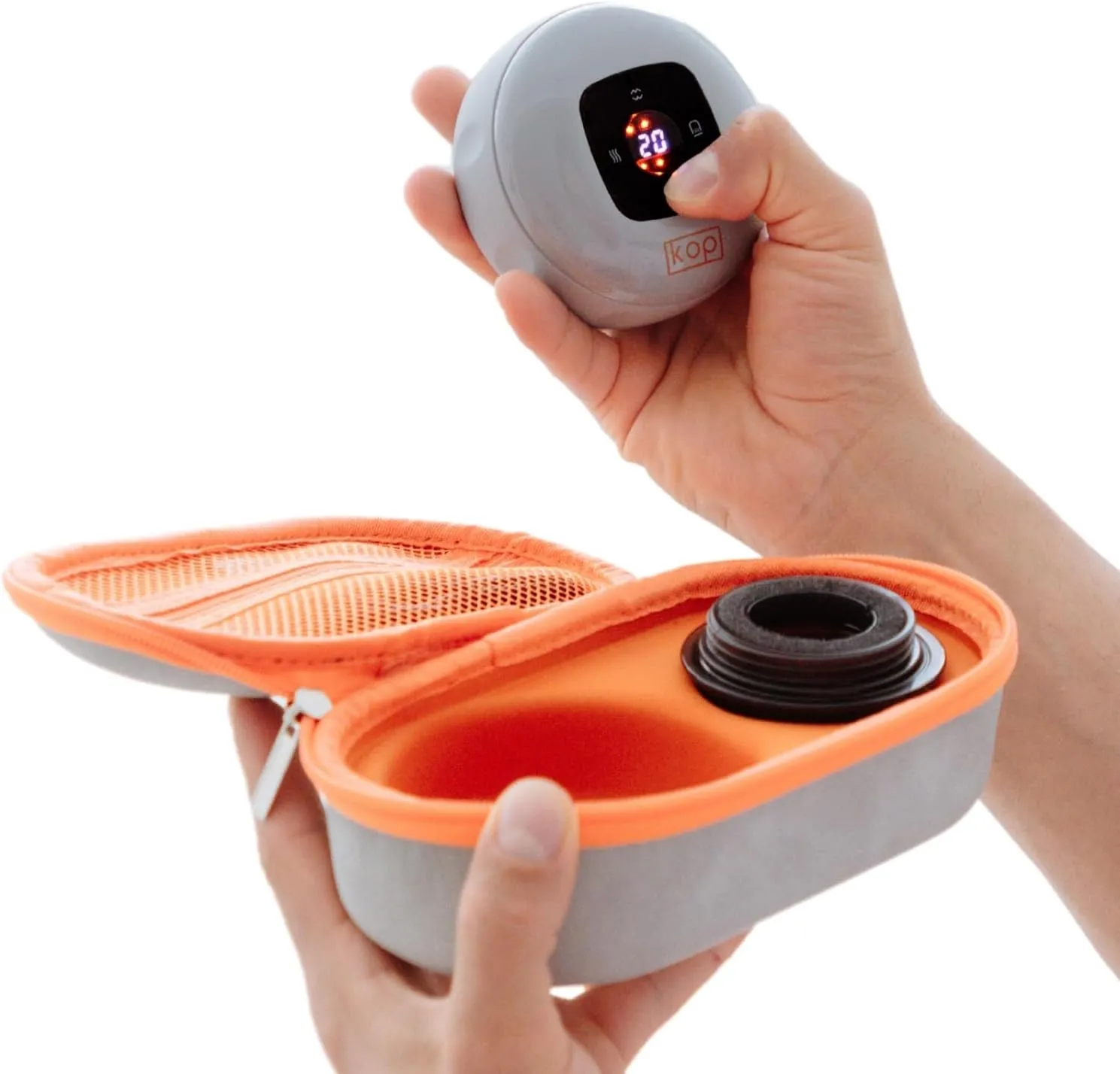 KOP Electric Smart Cupping Kit for Massage Therapy with Travel Case - Home Electric Cupping Set with Heat, Massage, Red Light, and Suction - 2 Size Cups
