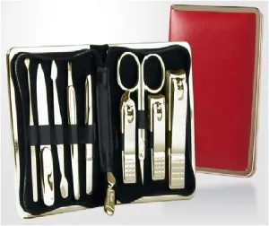 Korean Nail Clipper! World No. 1. Three Seven (777) Premium Quality Gift Travel Manicure Grooming Kit Nail Clipper Set (9 PCs, 930RG), Made in Korea, Since 1975