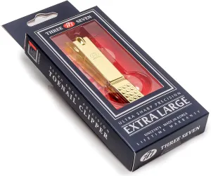 Korean Nail Clipper| World No. 1. Three Seven (777) Ultra Sharp Sturdy Extra Large Toenail Clipper (P130G) Made in Korea, Since 1975, Silver Gold