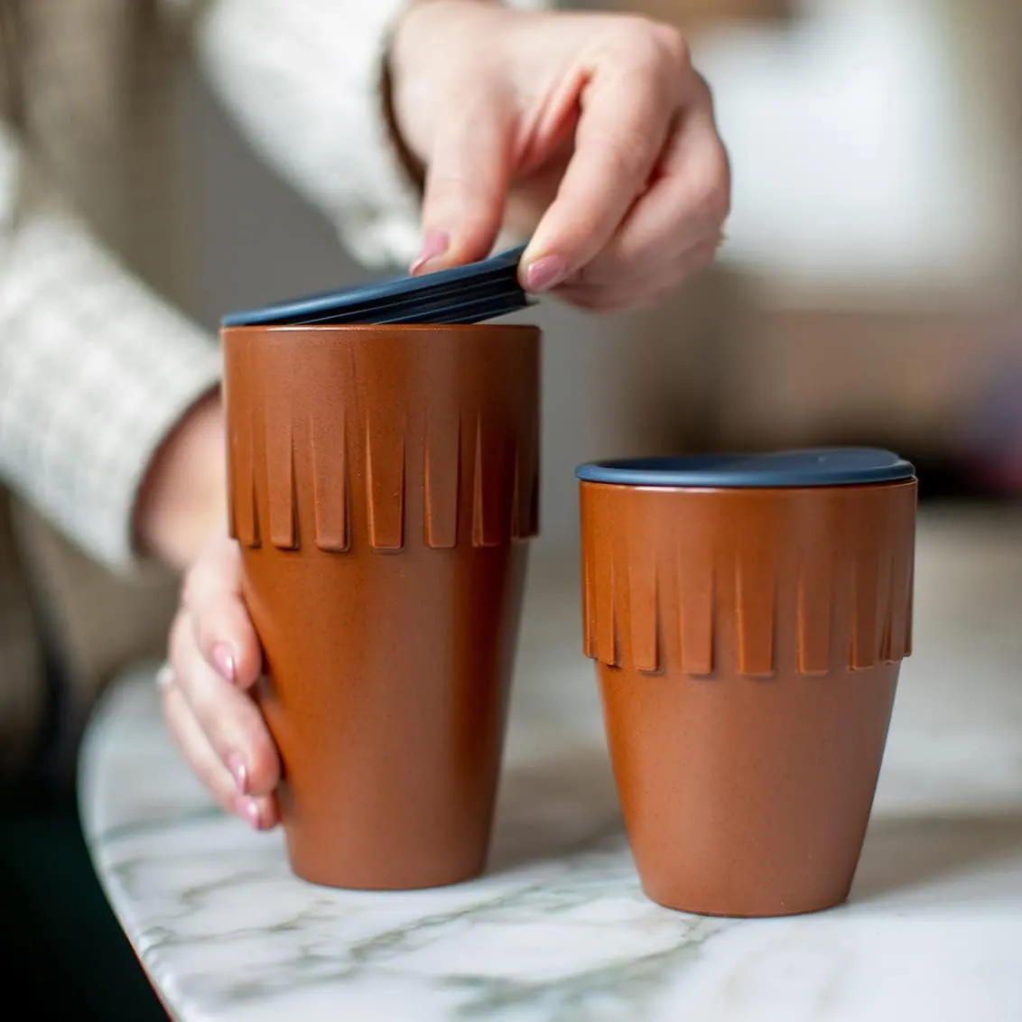 Koziol Cappuccino Connect 4080674 Coffee Mug 300 ml Thermoplastic Plastic Organic Rusty Steel