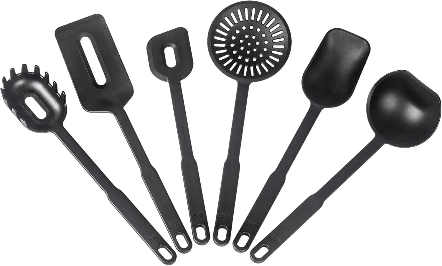 Kuhn Rikon Küchenhelfer STK Swiss Kitchen Utensil Set 6 Pieces, Plastic, Black