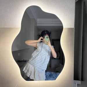 Large Lighted Makeup Mirror, Wall Mounted Lighted Modern Mirror, Hollywood Wall-Mounted Bathroom Mirror, Smart Touch Sensitive Makeup Vanity Mirror, Three Color Lighting Modes, for Bathroom Bedroom(40