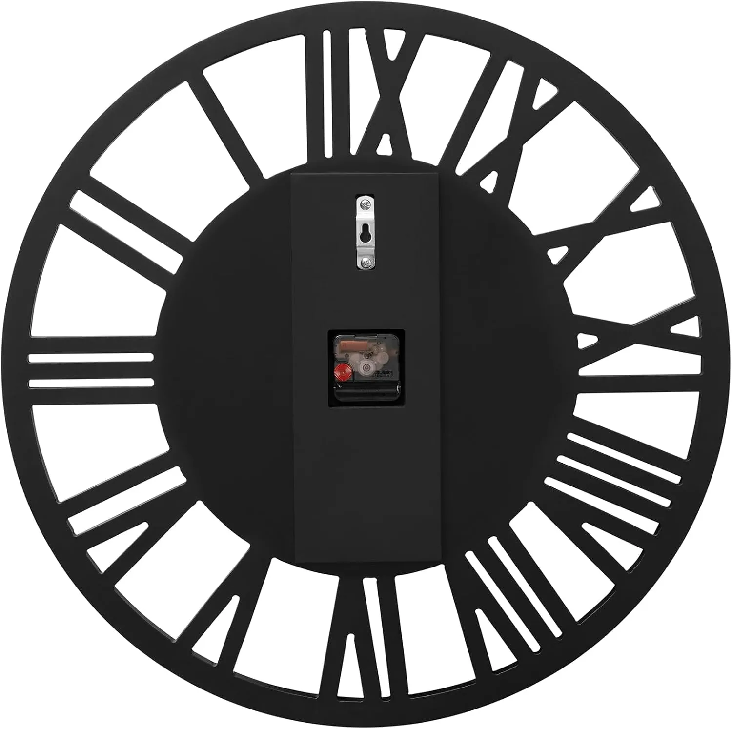 Large Wall Clock - 18" Modern Black Mirror Finish Wall Clock with Roman Numerals, Decorative Wall Clocks for Living Room, Bedroom, Office - Easy to Hang, Silent Non-Ticking