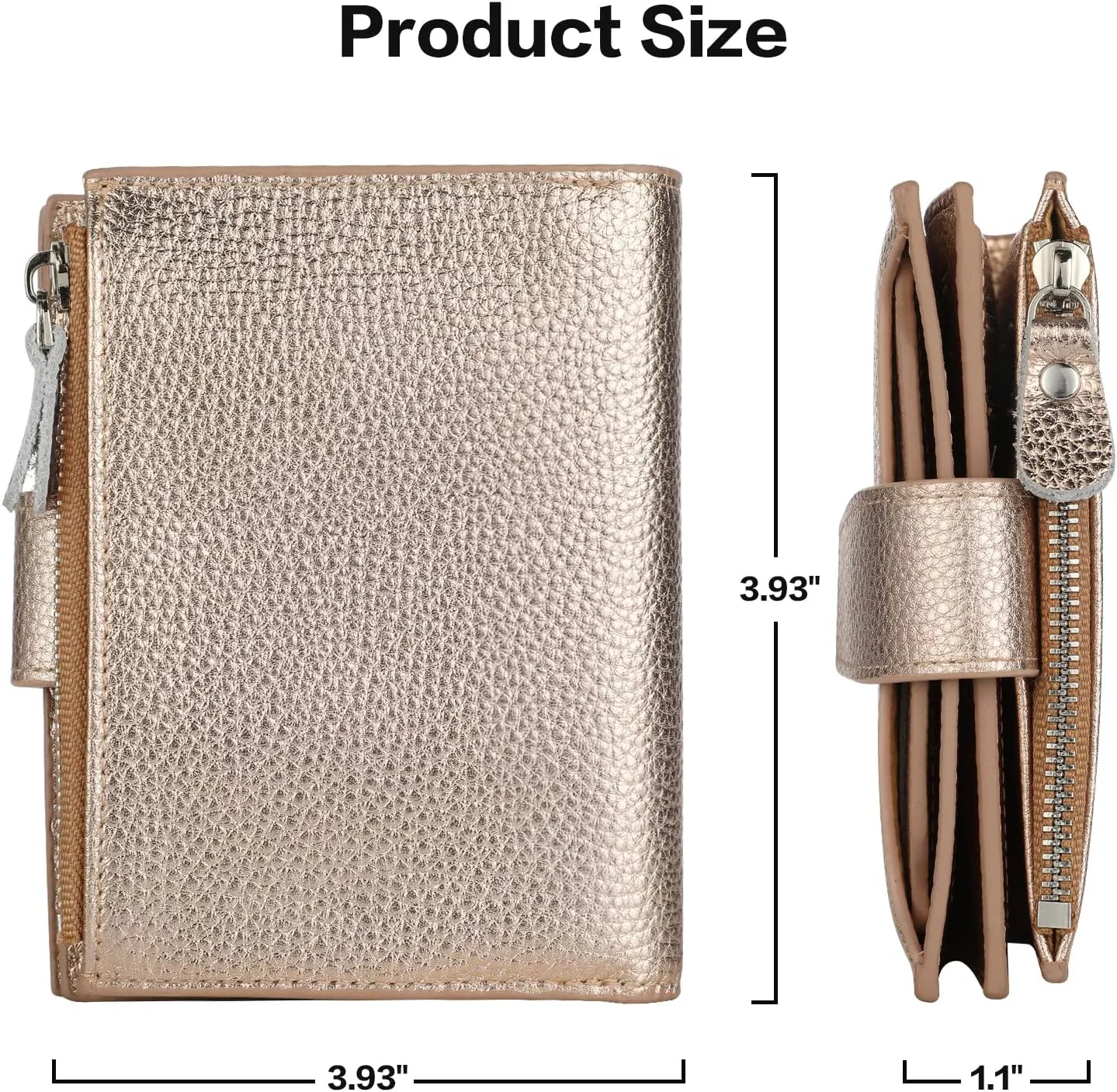 Lavemi Small Compact Women Wallet RFID Blocking Genuine Leather Bifold Purse with ID Windows