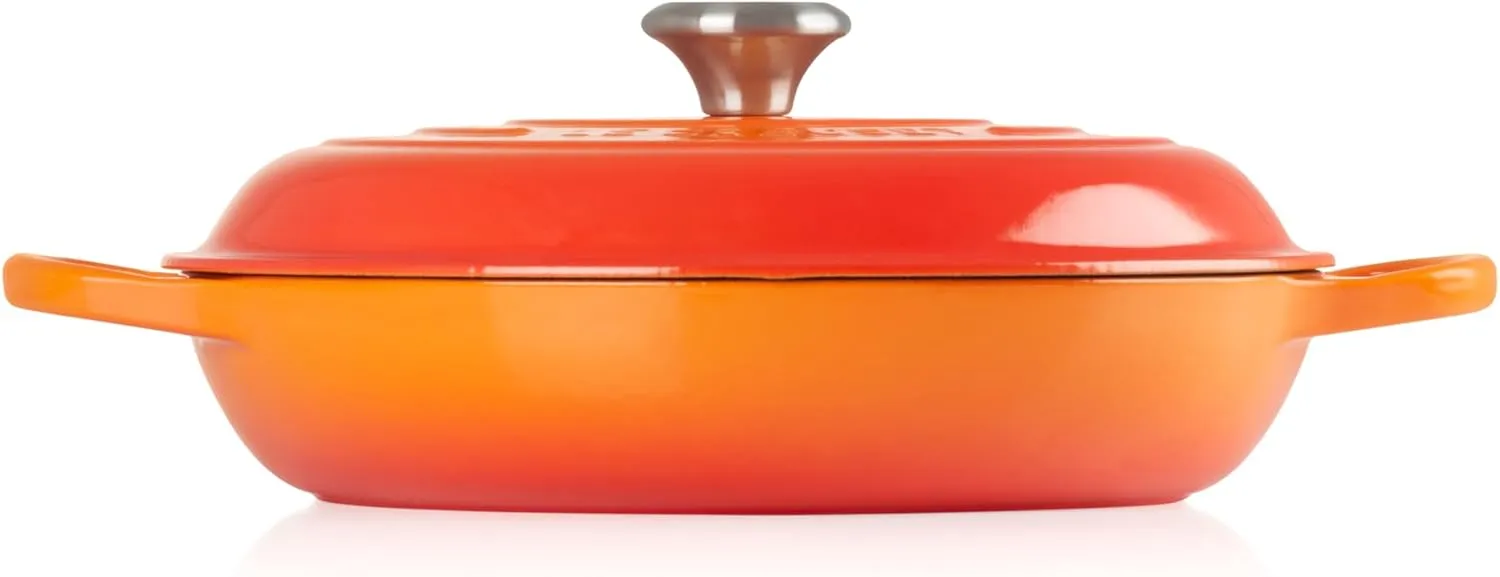 Le Creuset Enameled Cast Iron Signature Braiser, 3.5 qt., Flame
